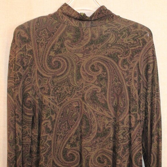 Kate Hill Black Turtleneck Sweater Elegant and Versatile Women’s Large‎ Paisley - Picture 7 of 12